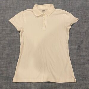 Hollister Womens Stretch Piqué Polo Shirt White Short Sleeve XS 339080220